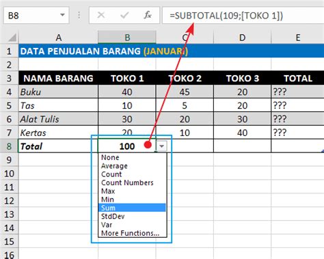 Langkah Langkah Menghitung Jumlah Di Excel