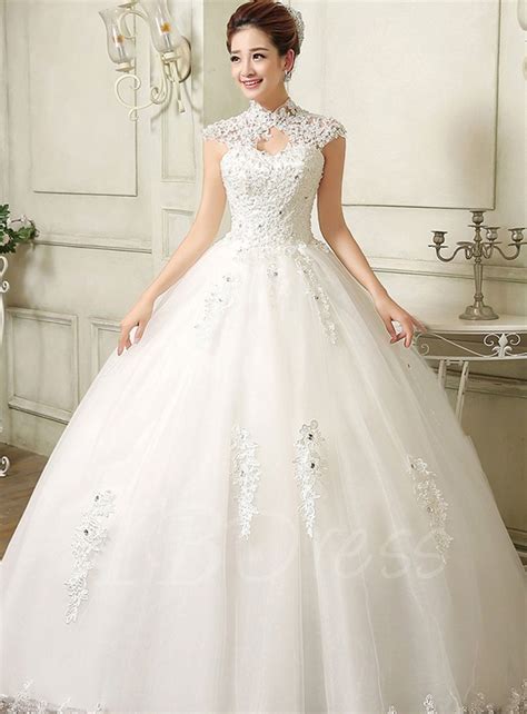 Did i waste my money again or did i find my dream dress? High Neck Ball Gown Beading Appliques Wedding Dress ...