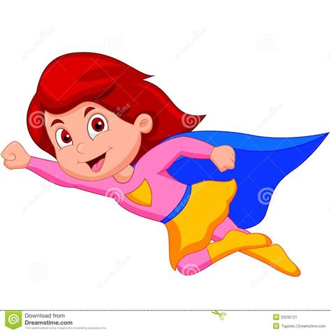 Super Girl Cartoon Stock Vector Illustration Of Girl