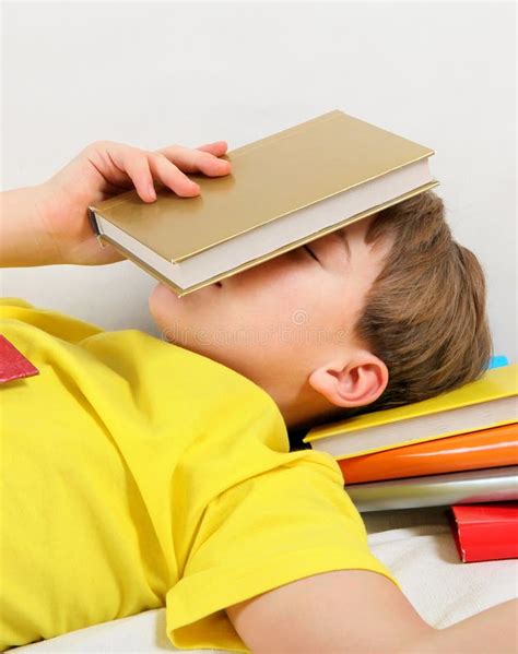 Kid Sleep With A Books Stock Image Image Of Cute Childhood 79843121