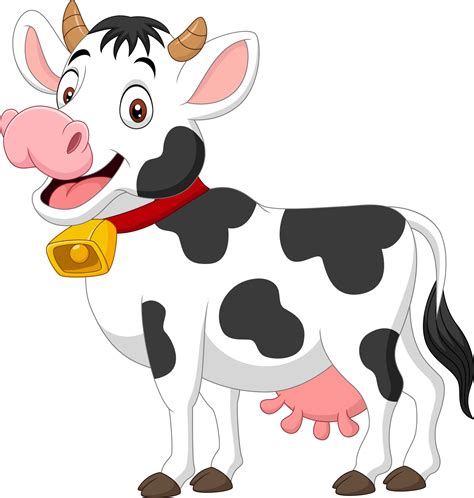 Caricatura Feliz Vaca Aislado Blanco Plano De Fondo 5161922 Vector