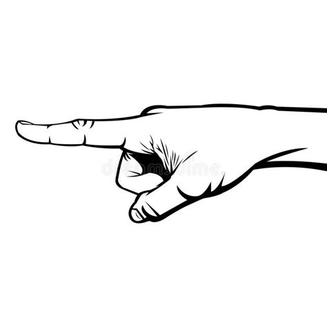 Index Finger Pointing At Something From Side View Stock Vector