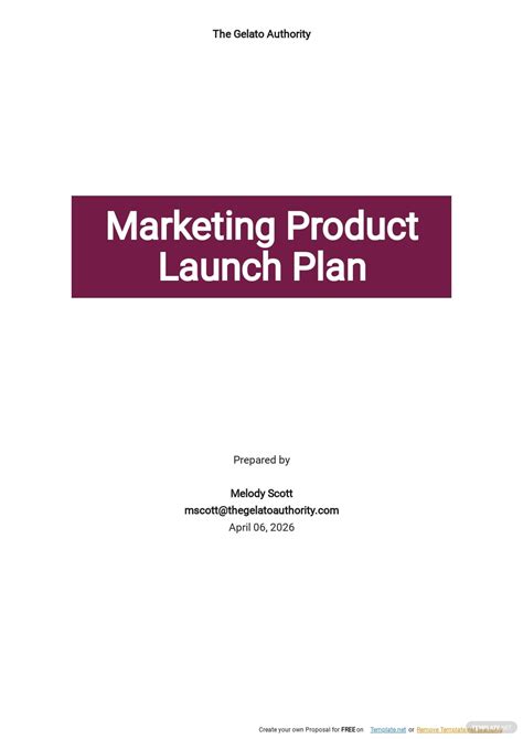 Product Marketing Plan Template Free Pdf