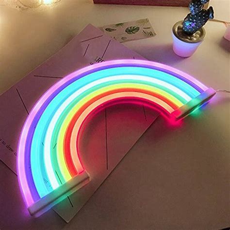 Rainbow Neon Sign Bar Led Sign Party Decoration Table Top Etsy