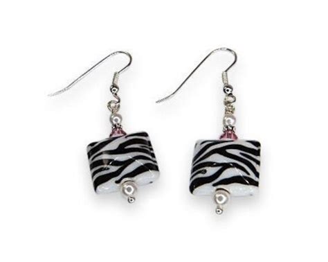 Zebra Print Earrings Zebra Stripe Earrings Dangle Earrings Etsy
