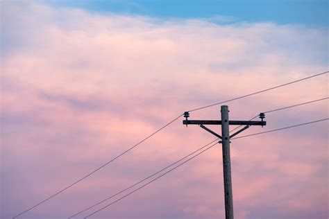 Telephone Poles And Wires Sunset