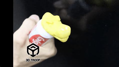 3d Printed Dino Toothpaste Cap By 3dtroop Pinshape