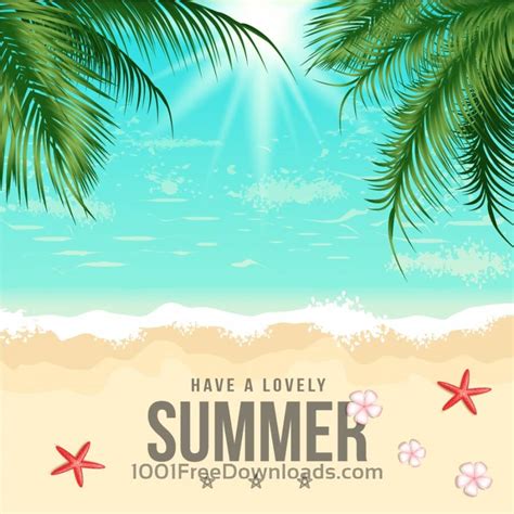 Free Vectors Summer Beach Vector Illustration Backgrounds