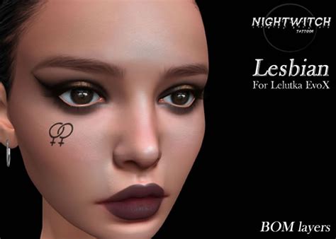 Second Life Marketplace N Lesbian Face Tattoo Lelutka Evox