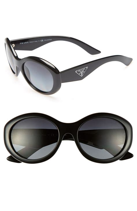 Prada Oval Glam 55mm Polarized Sunglasses Nordstrom