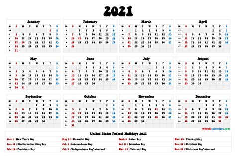 Printable yearly calendar 2021 this page shows free templates for printable yearly calendar 2021, 12 months on one page (us letter paper, horizontal/vertical), including us federal holidays 2021 and week numbers, some templates are designed with space for notes or events. 4Mmonth Calendar On One Page 2021 - Example Calendar Printable