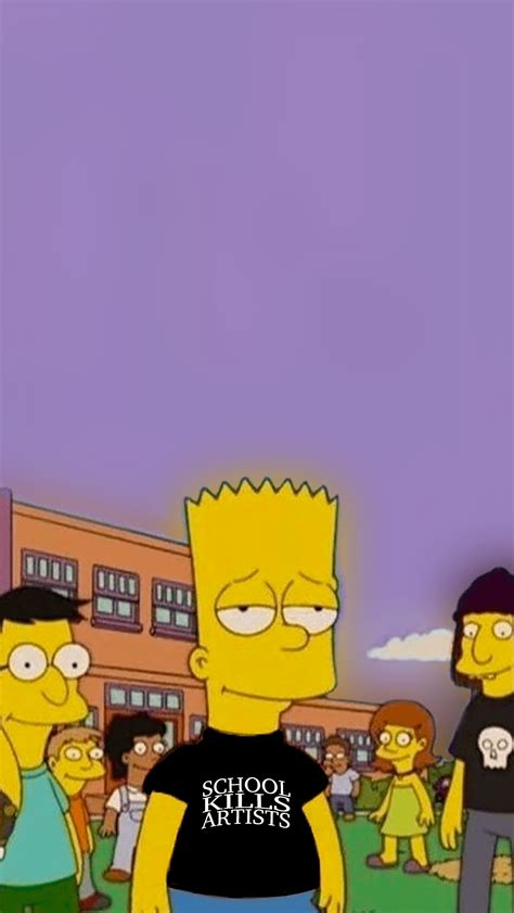 Every simpsons opening has bart writing something over and over again on the chalkboard at school, but in the four. Aesthetic Sad Bart Simpson Wallpapers - Wallpaper Cave