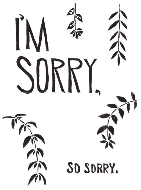 The Words Im Sorry So Sorry Written In Black Ink On A White Background