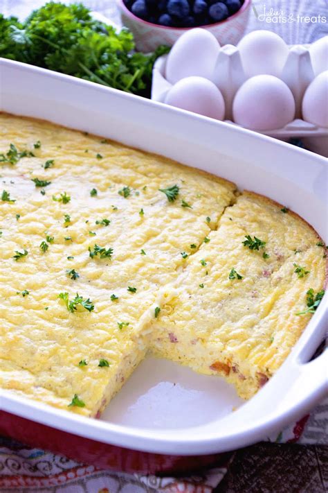 Cheesy Ham Oven Baked Omelet Recipe Julies Eats And Treats
