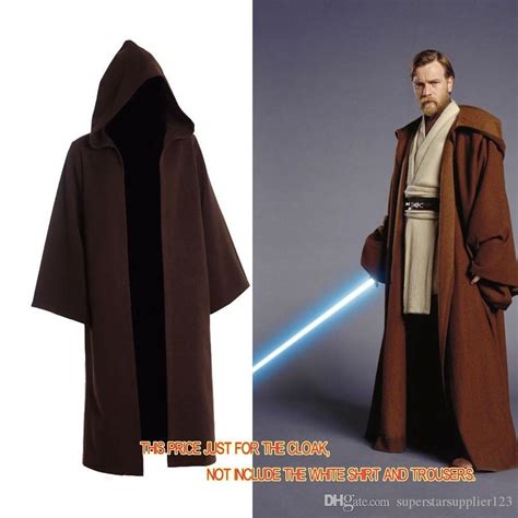 2017 Star Wars Trench Coat Mens Obi Wan Brown Robe Cloak Woolen Cloth