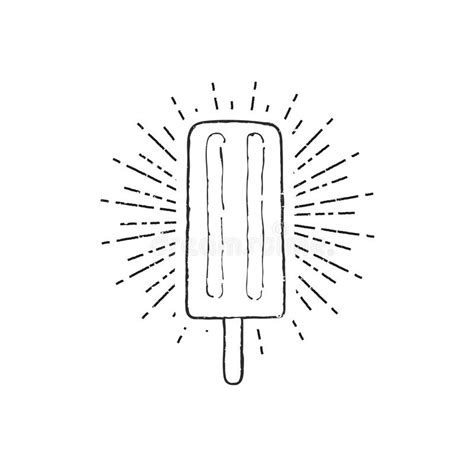 Ice Cream Popsicle On A Stick T Shirt Print Stock Vector