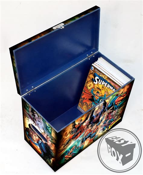 Large Comic Book Hard Storage Box Chest Mdf Superman Etsy