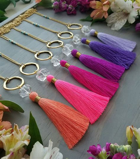 Summer Silk Tassel Necklaces Long Layering Tassel image 4 | Silk tassel necklace, Tassel ...