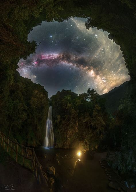 A Waterfall And The Milky Way Concellation