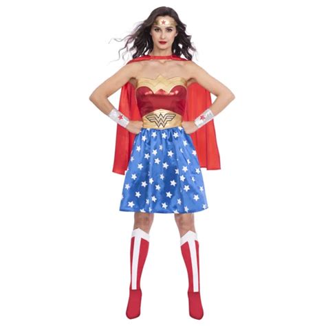 Licensed Adult Wonder Woman Fancy Dress Superhero Costume Ladies Womens