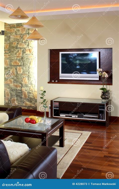 Living Room Television Stock Image Image Of Architecture 4228073