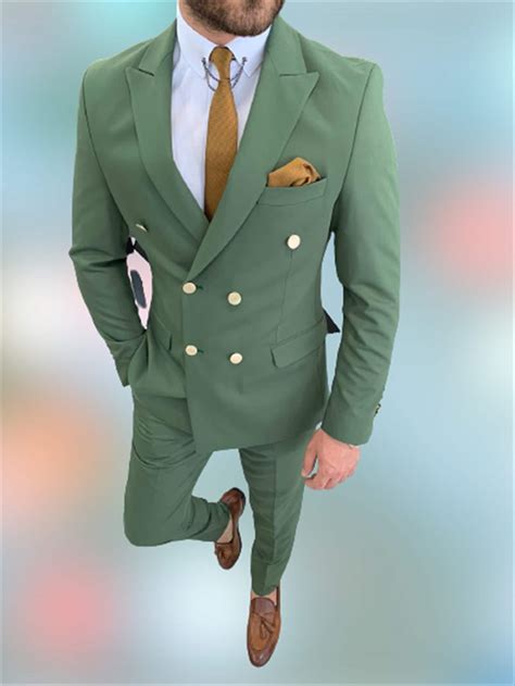 Mens Suit Green Suits Slim Fit Piece Summer Suits For Men Etsy