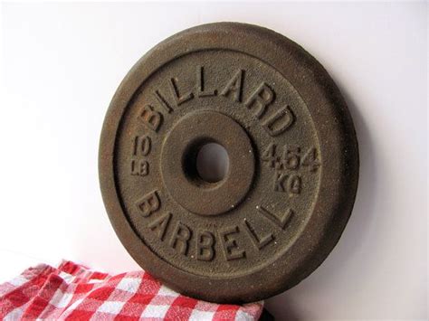 Vintage Weightlifting Equipment Billard Barbell Weight Plates