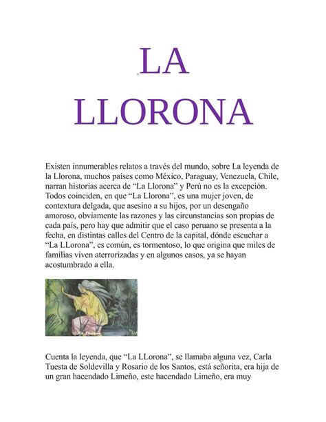 Leyenda De La Llorona Original