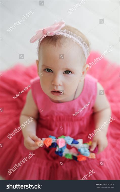 Portrait Cute Little Girl Pink Dress Stock Photo 393783913 Shutterstock