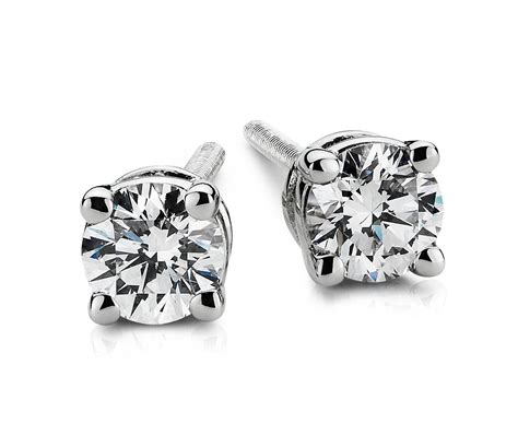 Diamond Earrings In Platinum 14 Ct Tw Blue Nile