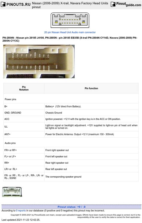 Nissan Pn N Pn N Head Unit Pinout Diagram Pinoutguide Com