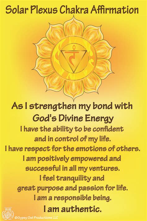 This was likely when your solar plexus chakra was healthy, harmonious. Solar Plexus Chakra Affirmation | Chakra affirmations ...