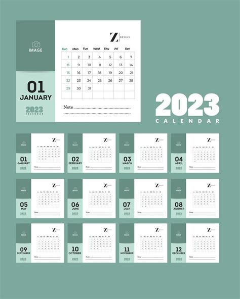 Calendário 2023 Semana Começar Domingo Modelo De Planejador De Design