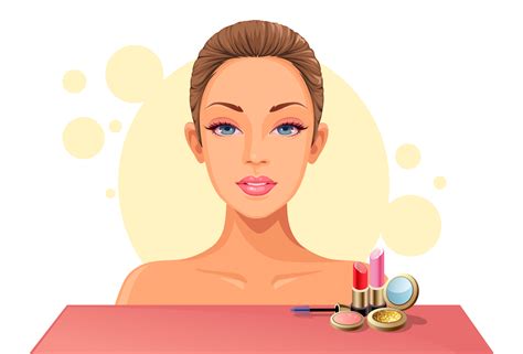 Woman Face With Makeup Kit 1265653 Vector Art At Vecteezy