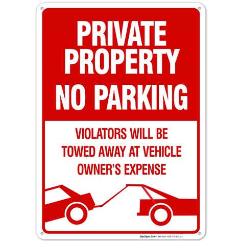 No Parking Sign Private Property Sign Violators Will Be Towed Sign