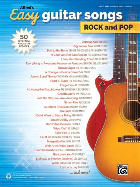 Show all | hide all. Alfred's Easy Guitar Songs: Rock and Pop: Easy Hits Guitar TAB Book