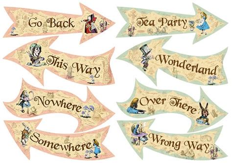 Alice In Wonderland Signs This Way That Way Template Card Template