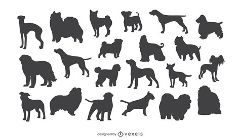 Dog Breed Silhouette Set Vector Download