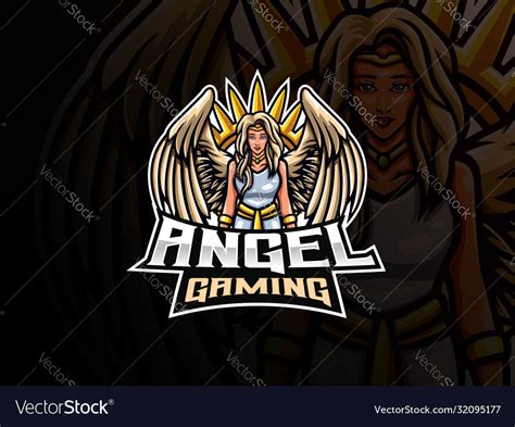Angel Mascot Sport Logo Design Royalty Free Vector Image