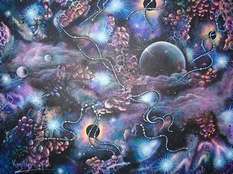 Cosmic Landscape Painting By Krystyna Spink