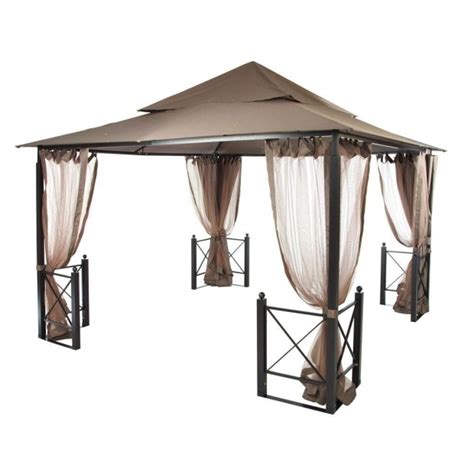 Benefitusa 10x10 ft gazebo canopy replacement top double tiered canopy top cover (tan). Gazebo Canopy Replacement Covers 10x10 Home Depot ...