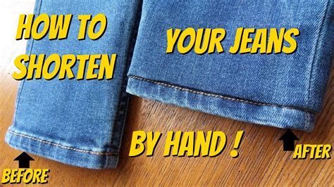 If you don't own a sewing machine or have never even picked up a needle before, the idea of hemming your own pants may seem frightening. How to Shorten Your Jeans While Keeping The Original Hem ...