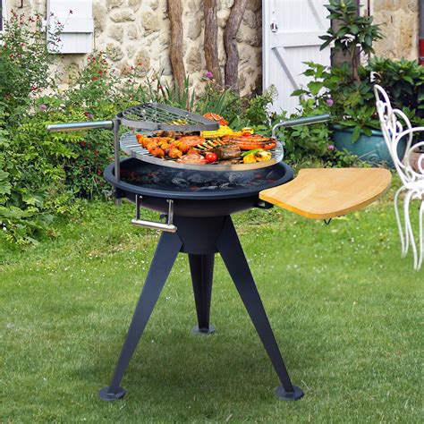 Buy Outsunny Outdoor Garden Patio Adjustable Barbecue Double Grill