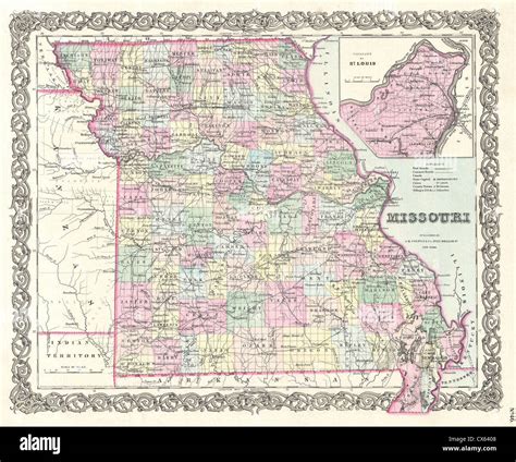 Old Map Of Missouri Hi Res Stock Photography And Images Alamy