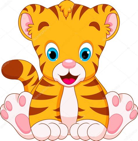 Lindo tigre bebés dibujos animados 2023