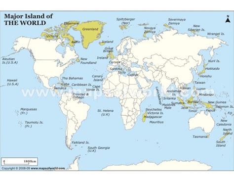 Buy Printed Major Islands Map