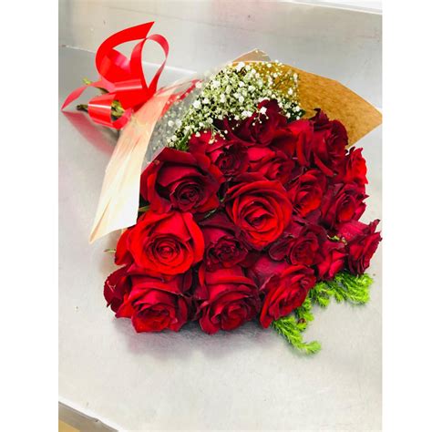 20 Red Roses In Wrapping Garden Gate Florist
