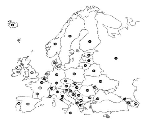 Blank Europe Map Quiz