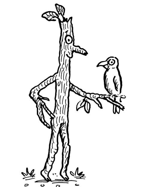 Stick Man And Bird Coloring Page Printable Coloring Page For Kids