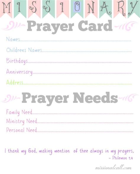 I Love This A Missionary Prayer Card Free Printable To Throughout